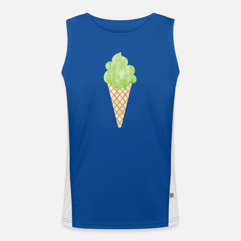 Eis Waffel Eiswaffel Eiscreme Waldmeister grün Funktionelles Kontrast-Tank Top für Männer 