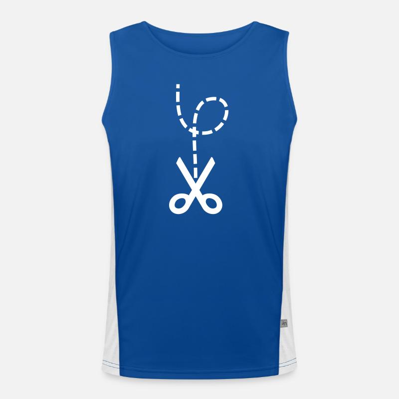 Scissors – Heartbreak & Instruction Meme Design Men's Functional Contrast Tank Top 