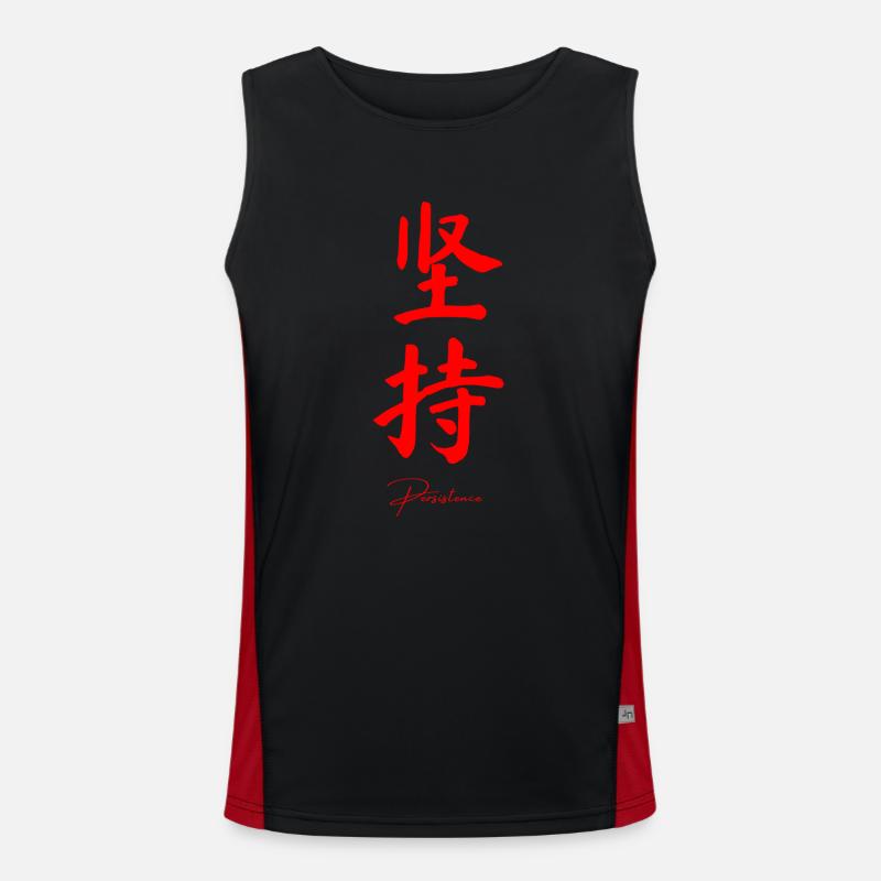 Perseverance in Chinese Men's Functional Contrast Tank Top 