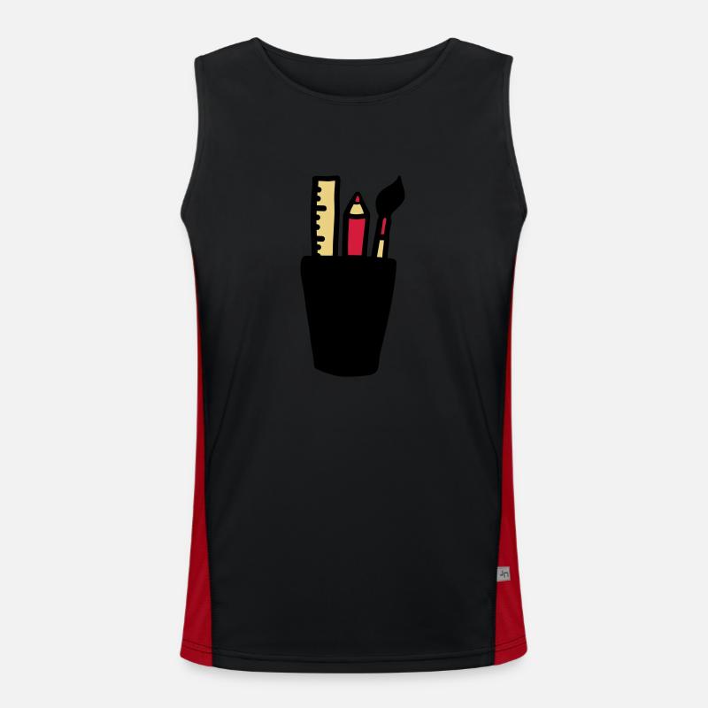 Pen - Brush - Ruler Men's Functional Contrast Tank Top 