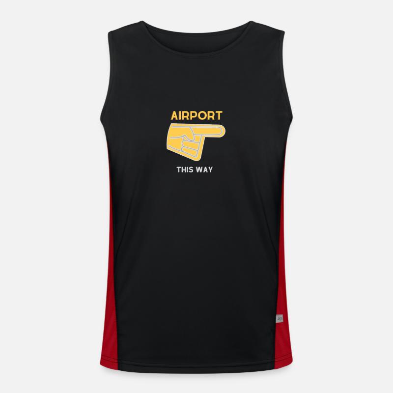 Flughafen auf diese Weise Funktionelles Kontrast-Tank Top für Männer 