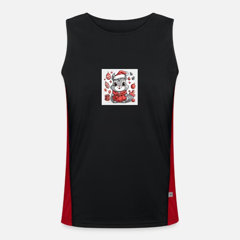 Santa Eichhörnchen, Eichhörnchen Weihnachtsmann Funktionelles Kontrast-Tank Top für Männer 