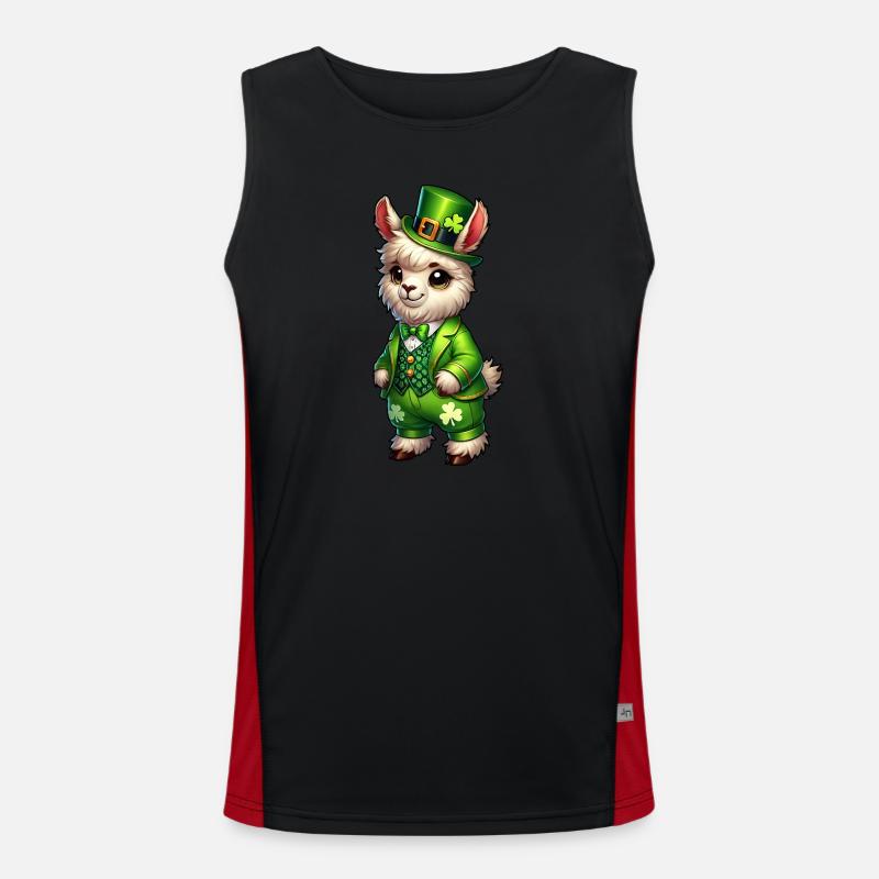 Doux lama Dessin animé de la Saint-Patrick Débardeur respirant contrasté Homme 