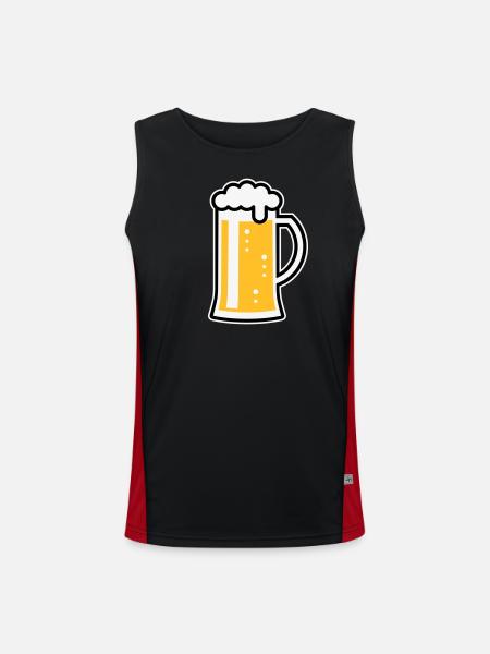 XOriginalBavarian (R3) - Men's Functional Contrast Tank Top  - black/red