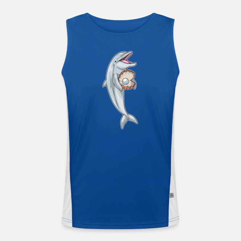 Delfin Perle Funktionelles Kontrast-Tank Top für Männer 