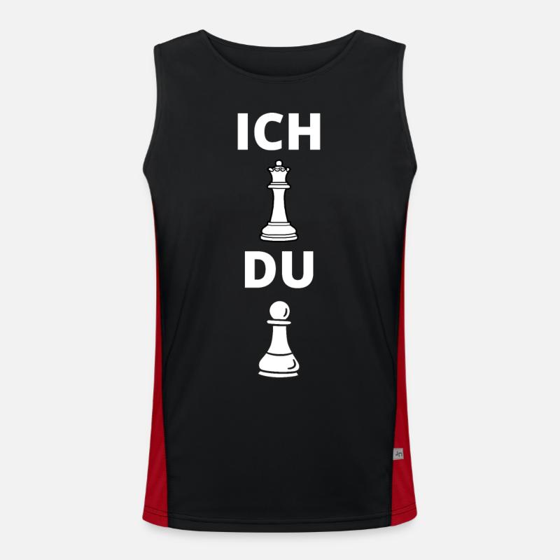 Schach Spruch Geschenk Schachmatt Queens Gambit Funktionelles Kontrast-Tank Top für Männer 