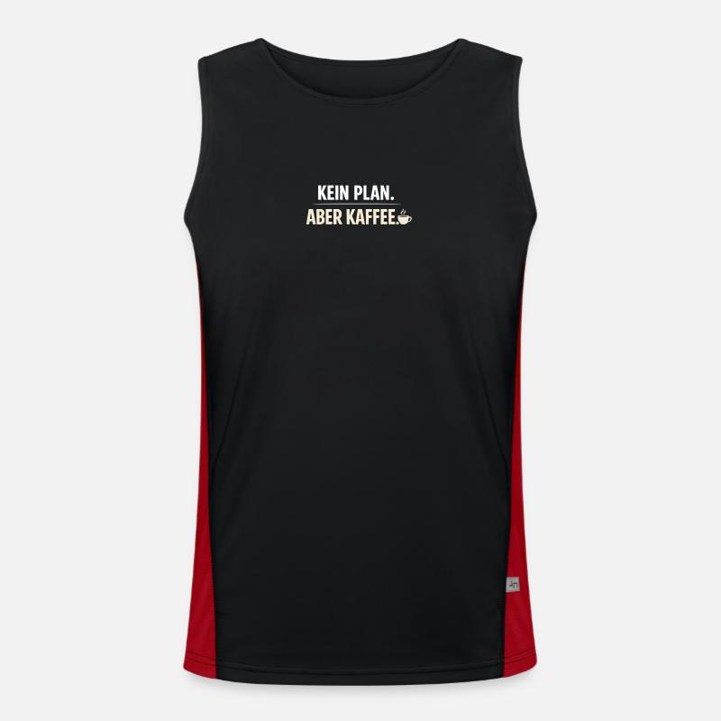 No plan but coffee - Men's Functional Contrast Tank Top  - black/red