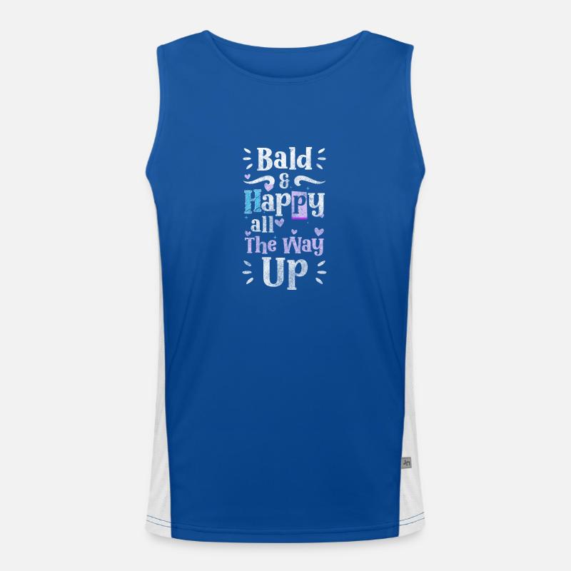 bald bald head plate man problem Men's Functional Contrast Tank Top 