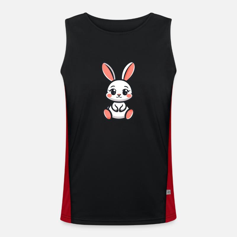 Rabbit Rabbit - Men's Functional Contrast Tank Top  - black/red