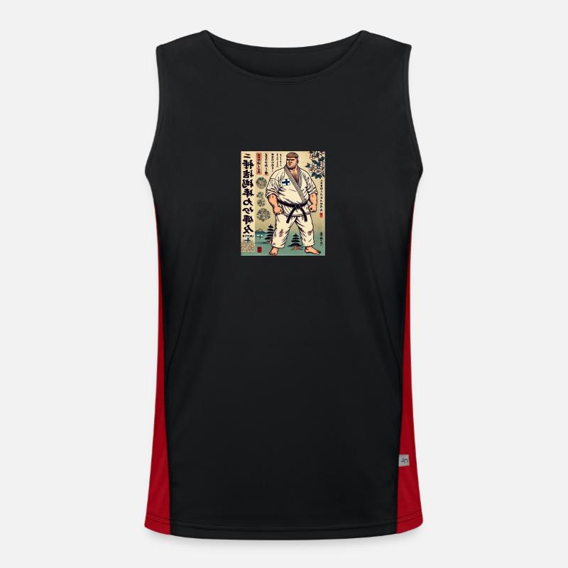 Finnish Karate MASTER - Men's Functional Contrast Tank Top  - black/red