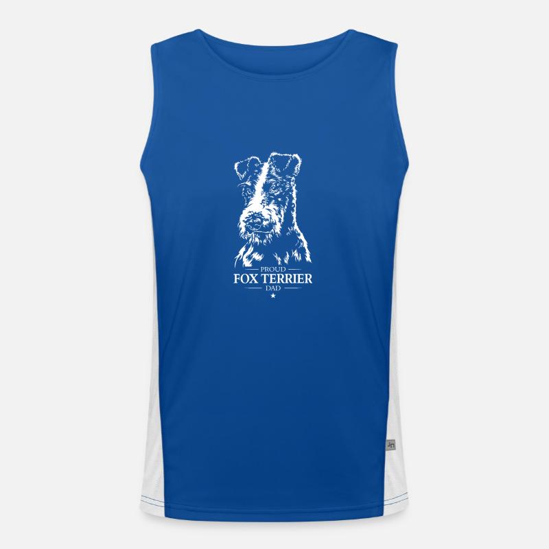 Fox Terrier Dad Dog Dog Fox Terrier Wilsigns Men's Functional Contrast Tank Top 