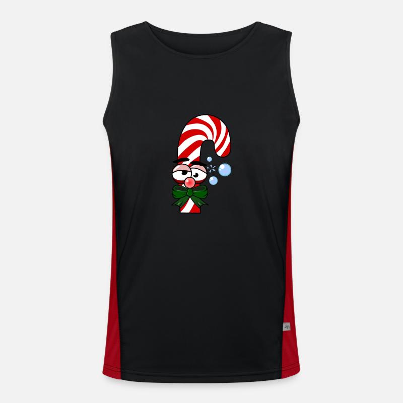 Drunken candy cane Men's Functional Contrast Tank Top 