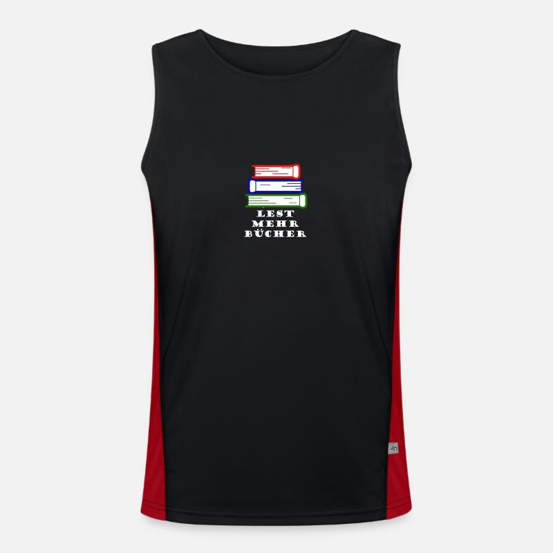 Lest mehr Bücher! Funktionelles Kontrast-Tank Top für Männer 
