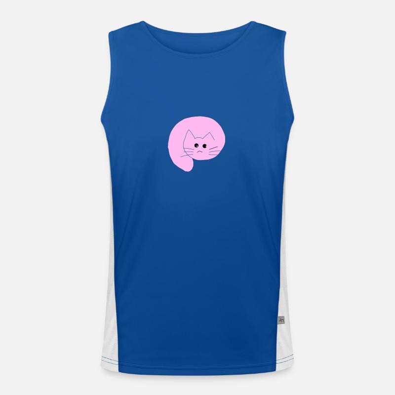 Cat pink 1 Men's Functional Contrast Tank Top 