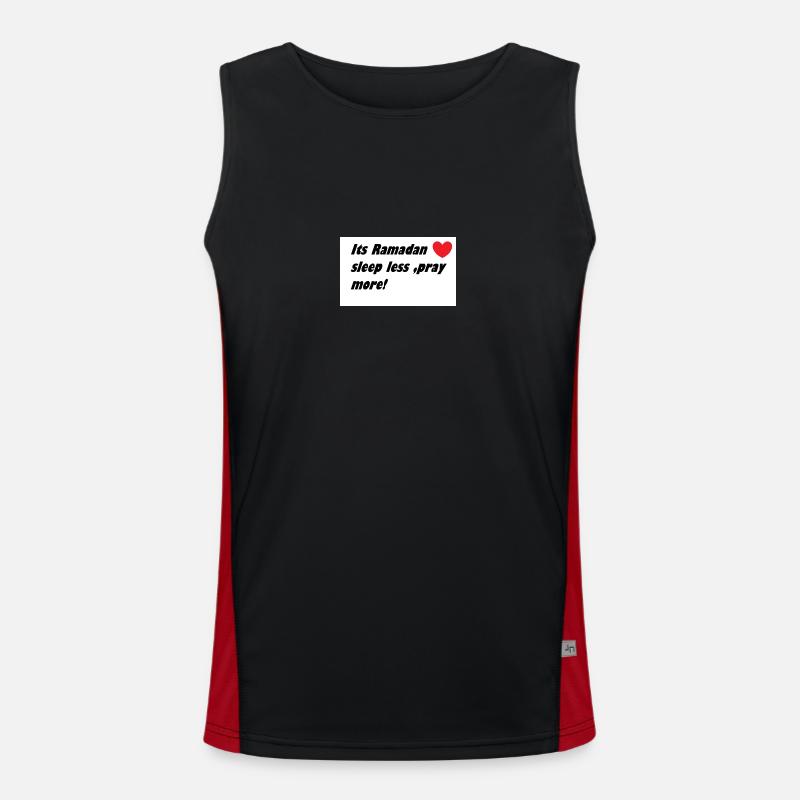 ramadan customized items - Men's Functional Contrast Tank Top  - black/red