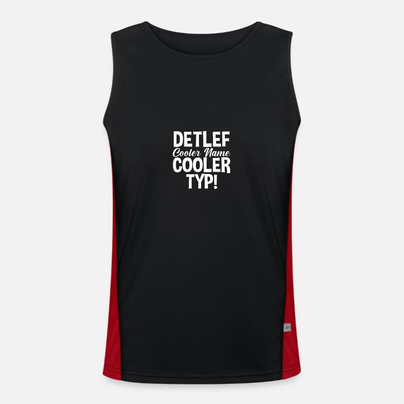 First name Detlef - Men's Functional Contrast Tank Top  - black/red
