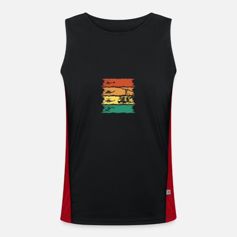Pilot Flying Aviator Helicopter Helicopter Men's Functional Contrast Tank Top 