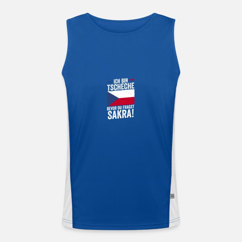 Tschechen Tschechisch Tschechien Funktionelles Kontrast-Tank Top für Männer 