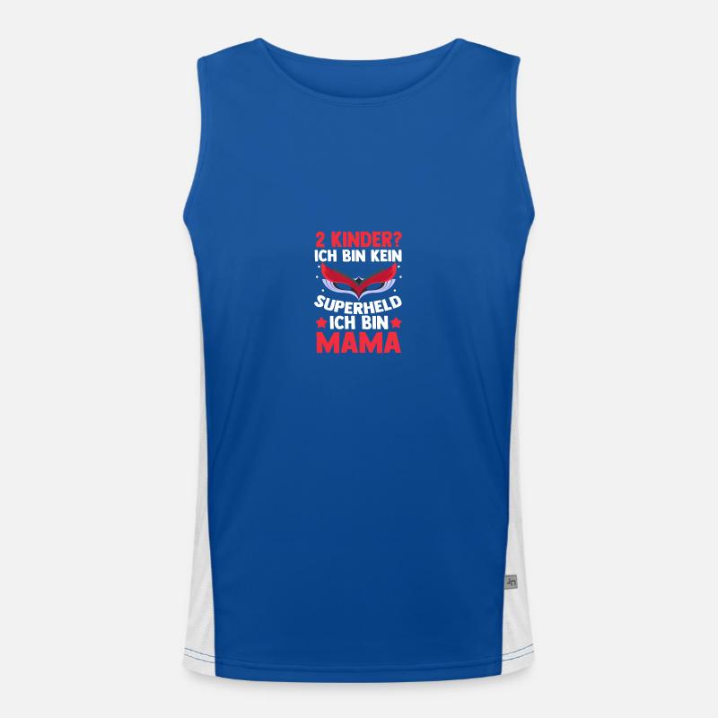 Mama Von 2 Kindern Superheldin Funktionelles Kontrast-Tank Top für Männer 