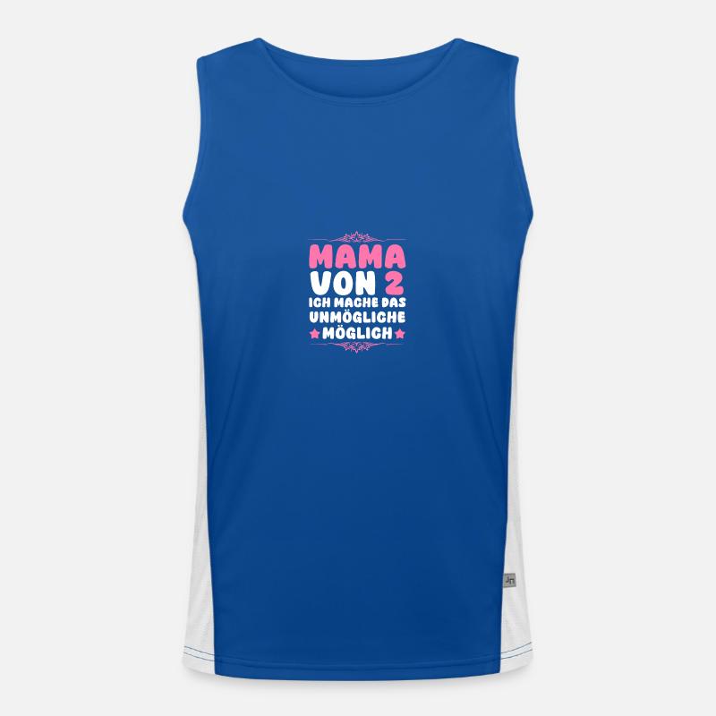 Mama Von 2 Kindern Funktionelles Kontrast-Tank Top für Männer 