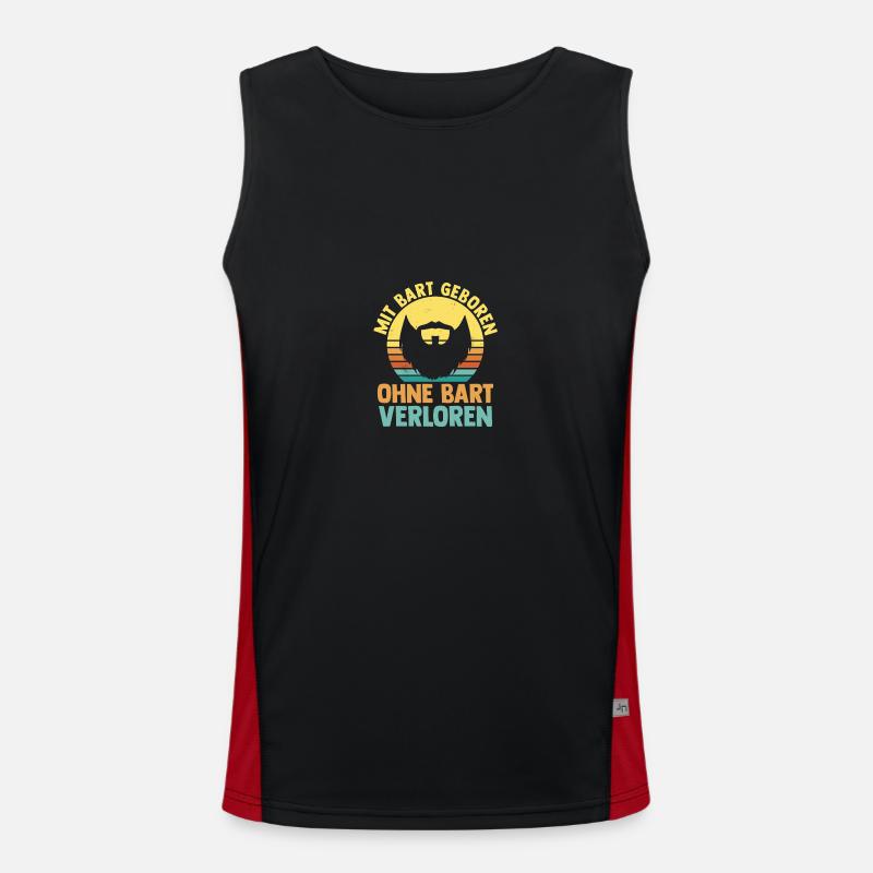 Bearded Bearded Beard - Men's Functional Contrast Tank Top  - black/red