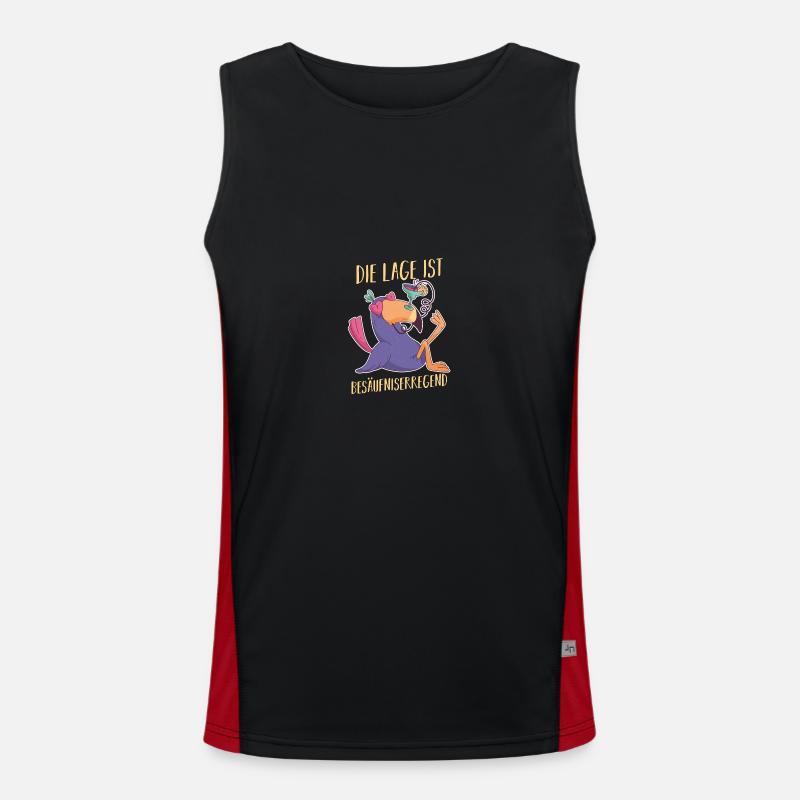 The situation is drunkenness - Men's Functional Contrast Tank Top  - black/red
