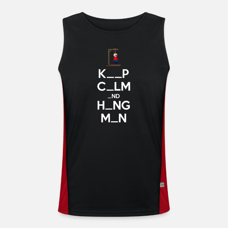 Keep Calm and Hangman - Men's Functional Contrast Tank Top  - black/red