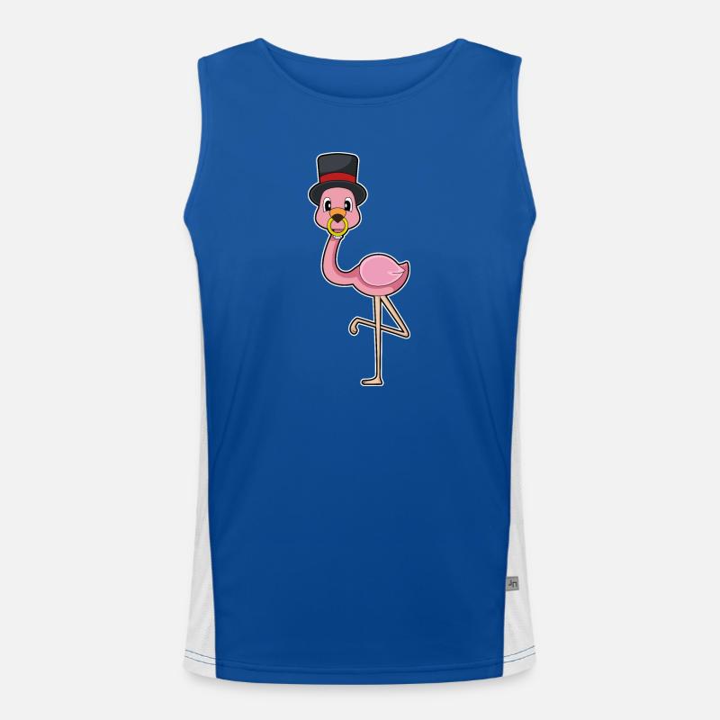 Flamingo Bräutigam Ehering Hochzeit Funktionelles Kontrast-Tank Top für Männer 