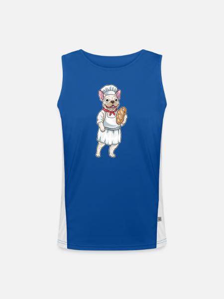 Französische Bulldogge Bäcker Brot Backen - Funktionelles Kontrast-Tank Top für Männer  - Royal/Weiß - Vorne