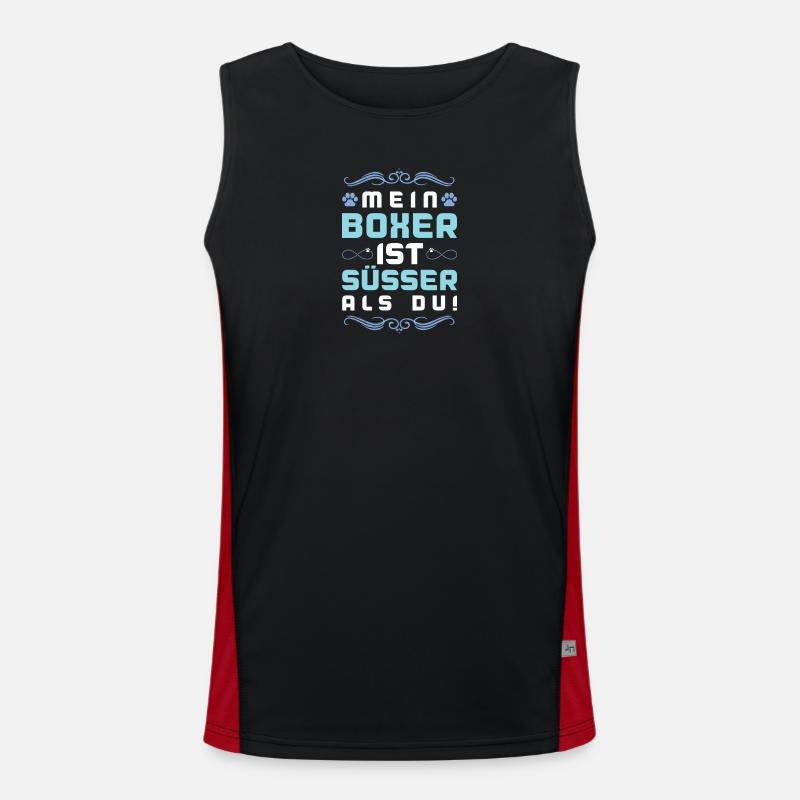 Dicton de chien boxer Débardeur respirant contrasté Homme 