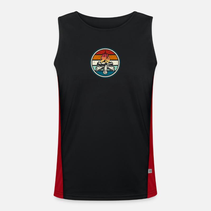 Campfire Crest Outdoors Badge - Men's Functional Contrast Tank Top  - black/red