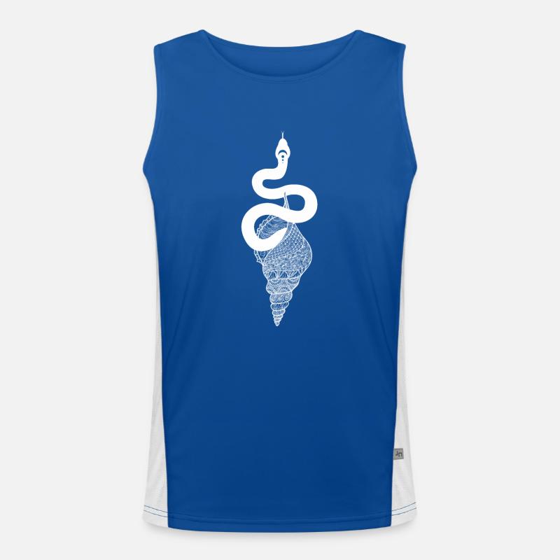 Cosmos Serpent - Snake with shell with pattern Men's Functional Contrast Tank Top 