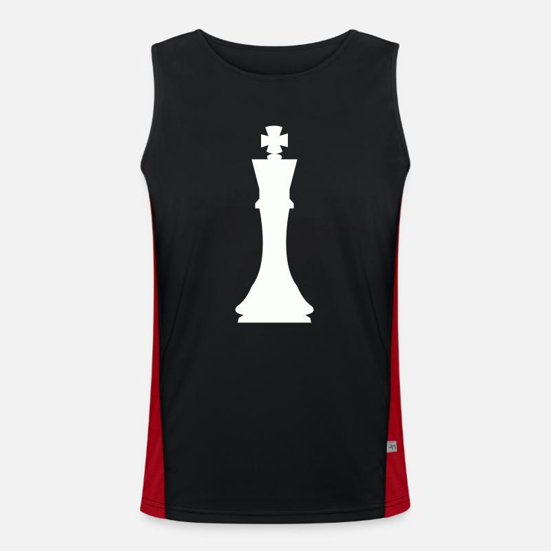 Chess piece king - Men's Functional Contrast Tank Top - black/red