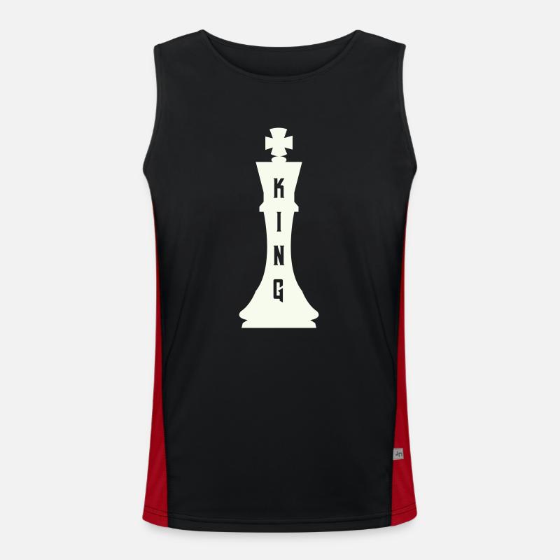 Chess piece king - Men's Functional Contrast Tank Top  - black/red