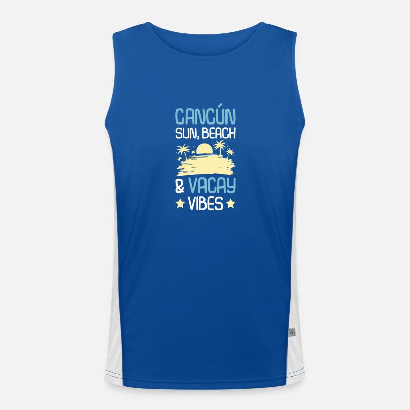 Cancun Sommer Spruch Funktionelles Kontrast-Tank Top für Männer 