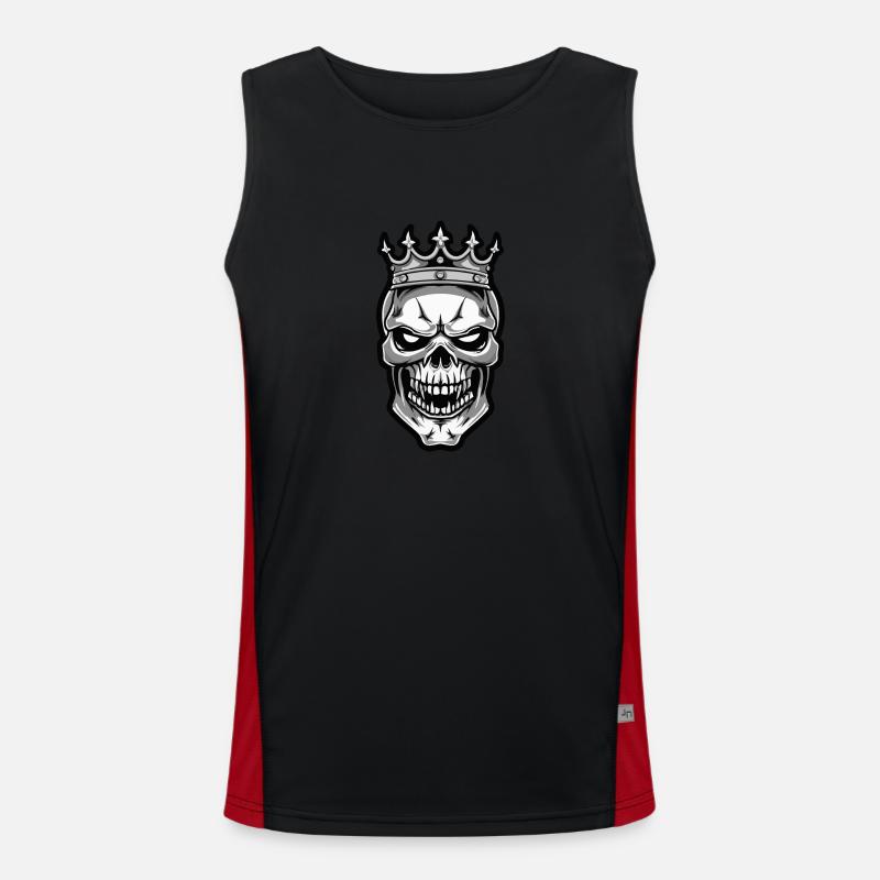 Totenkopf König Krone Funktionelles Kontrast-Tank Top für Männer 
