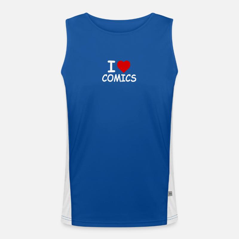 I Love Comics - Retro Bold Funktionelles Kontrast-Tank Top für Männer 