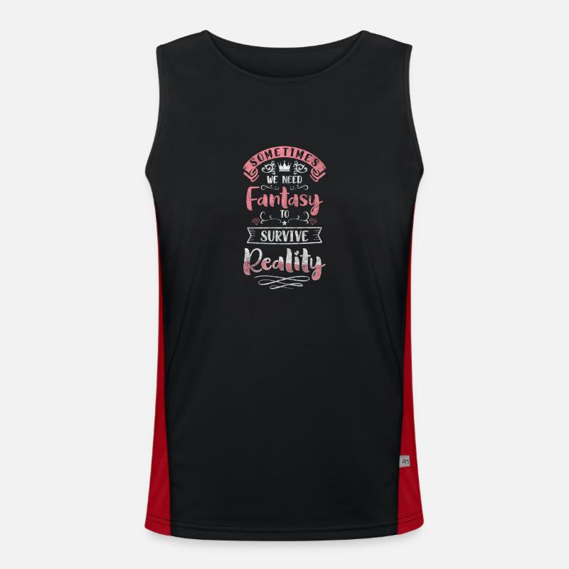 Fantasy Dream Magic - Men's Functional Contrast Tank Top  - black/red