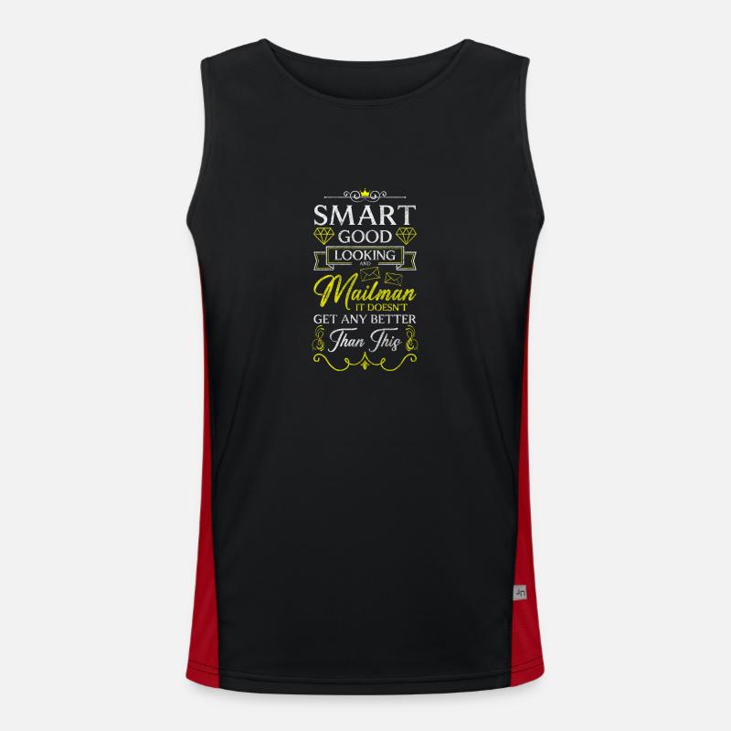 Postman Parcels Courier Letter Carrier - Men's Functional Contrast Tank Top  - black/red