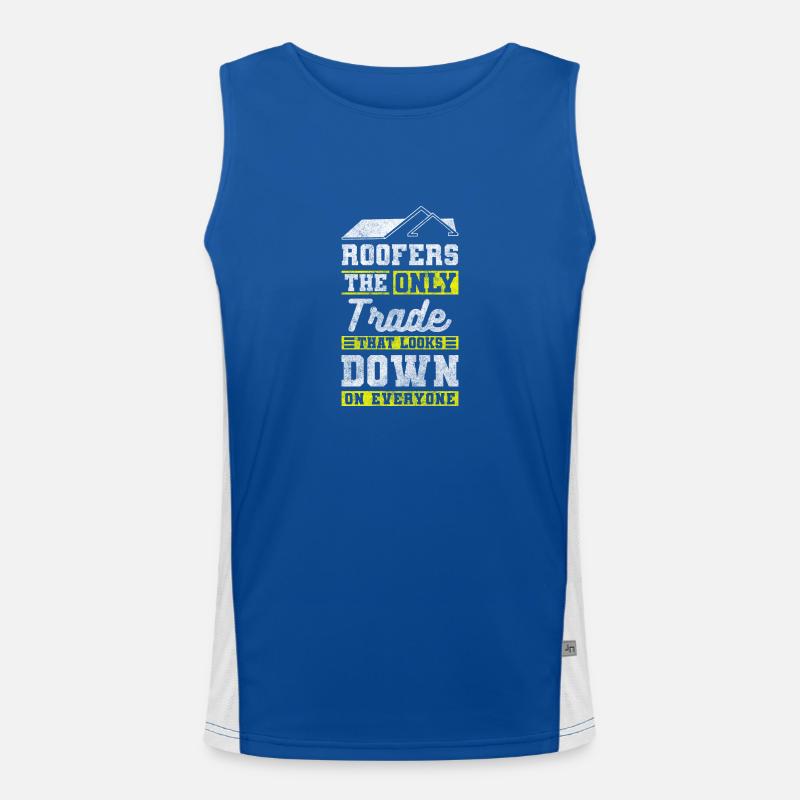 roofer brick houses roofer master Men's Functional Contrast Tank Top 