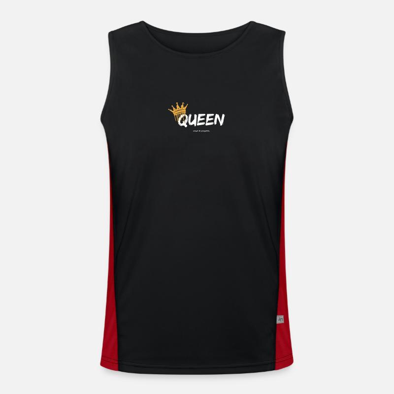 QUEEN, crown in progress. - Men's Functional Contrast Tank Top  - black/red