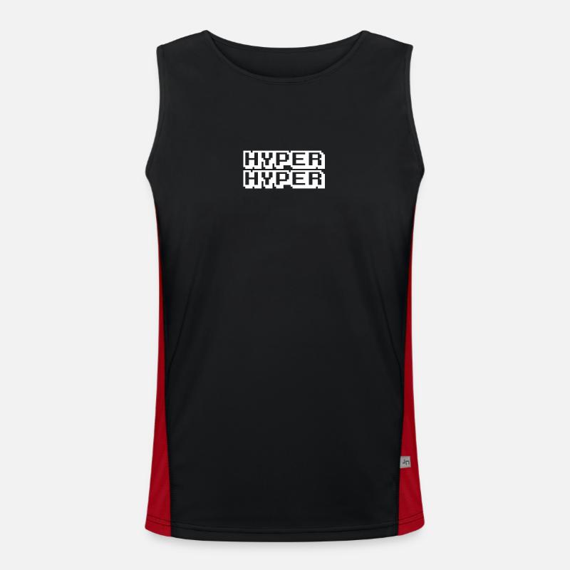 HYPER HYPER - Men's Functional Contrast Tank Top  - black/red