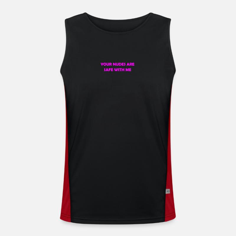 Your Secrets, My Silence - Men's Functional Contrast Tank Top  - black/red