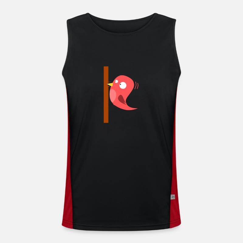 Specht Comic Funktionelles Kontrast-Tank Top für Männer 