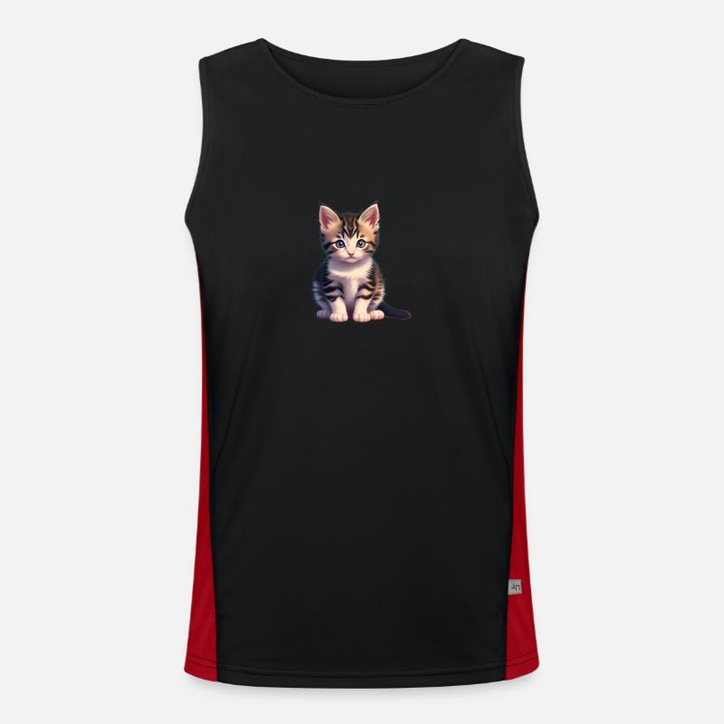 Katze Funktionelles Kontrast-Tank Top für Männer 