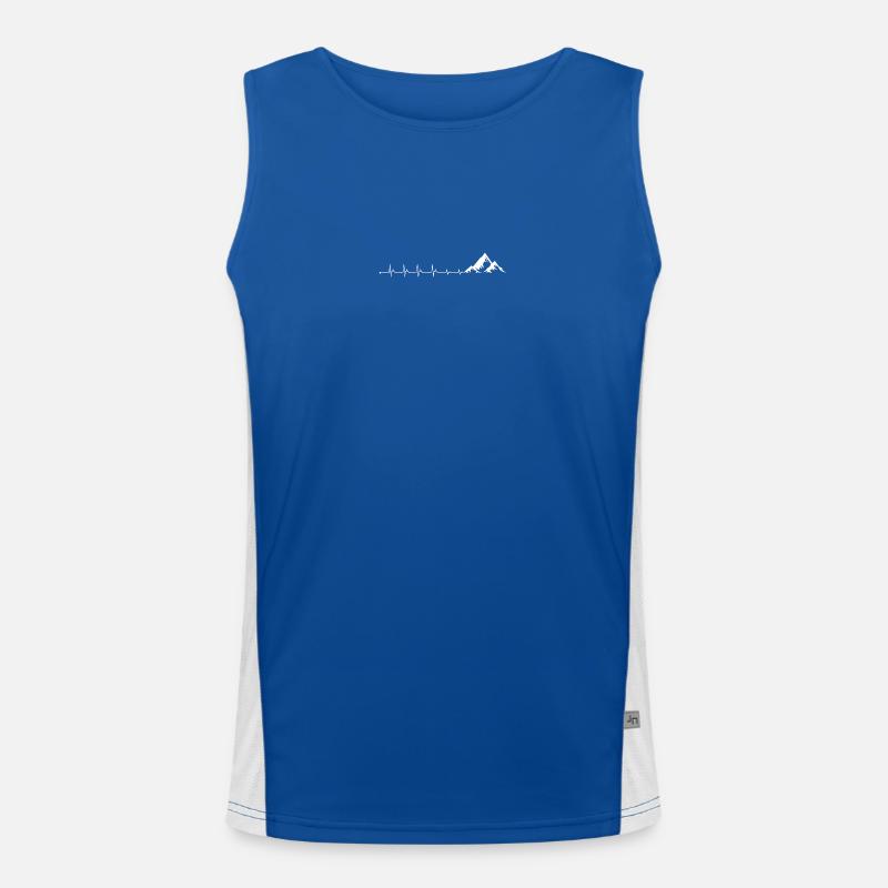 Heartbeat Berg Funktionelles Kontrast-Tank Top für Männer 