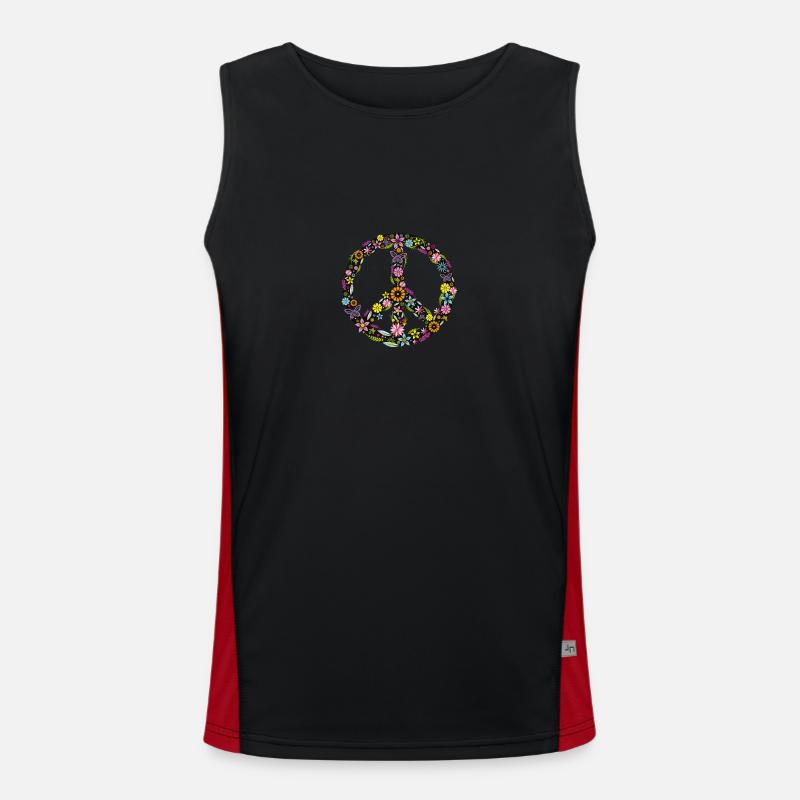 Floral Peace Men's Functional Contrast Tank Top 