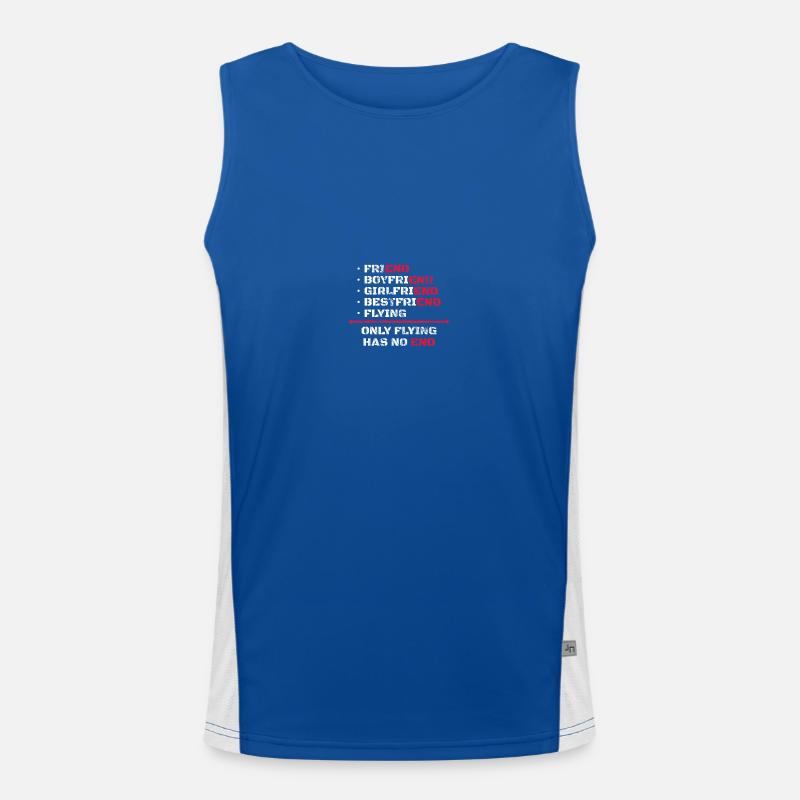 Only Flying Has No End Fliegen Flieger Pilot Funktionelles Kontrast-Tank Top für Männer 