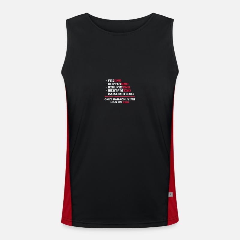 Only Parachuting Has No End Fallschirmspringen Funktionelles Kontrast-Tank Top für Männer 