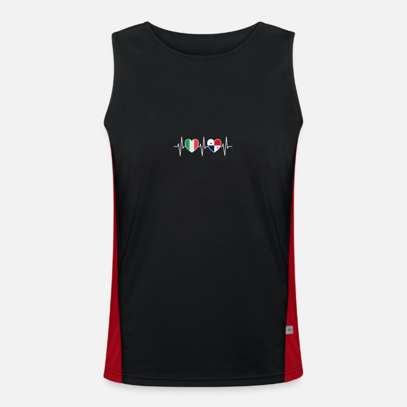 Drapeaux du drapeau panaméen de l’Italie et du Panama Débardeur respirant contrasté Homme 
